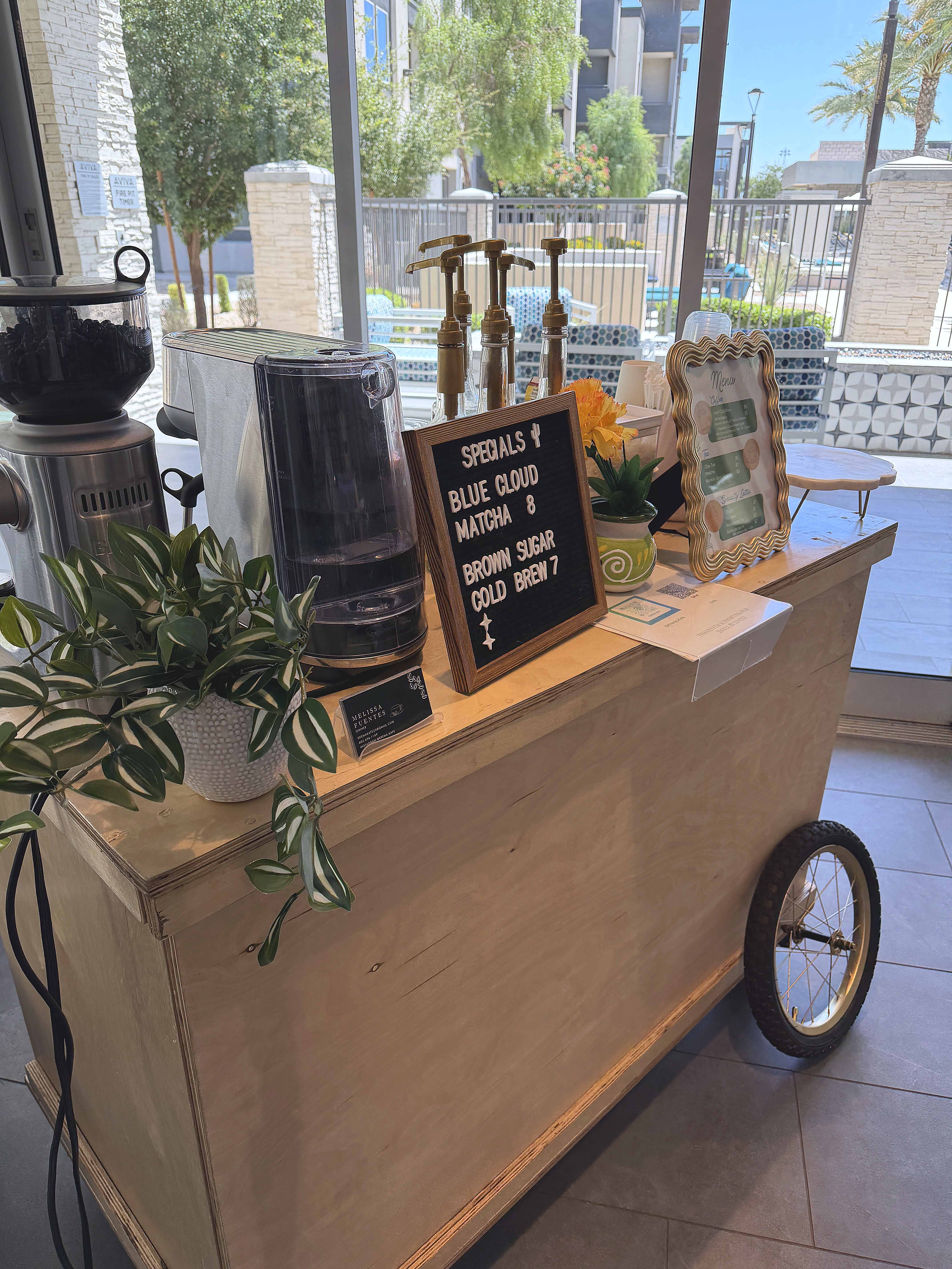 Krema Kafe mobile coffee cart setup at catered event in Maricopa County